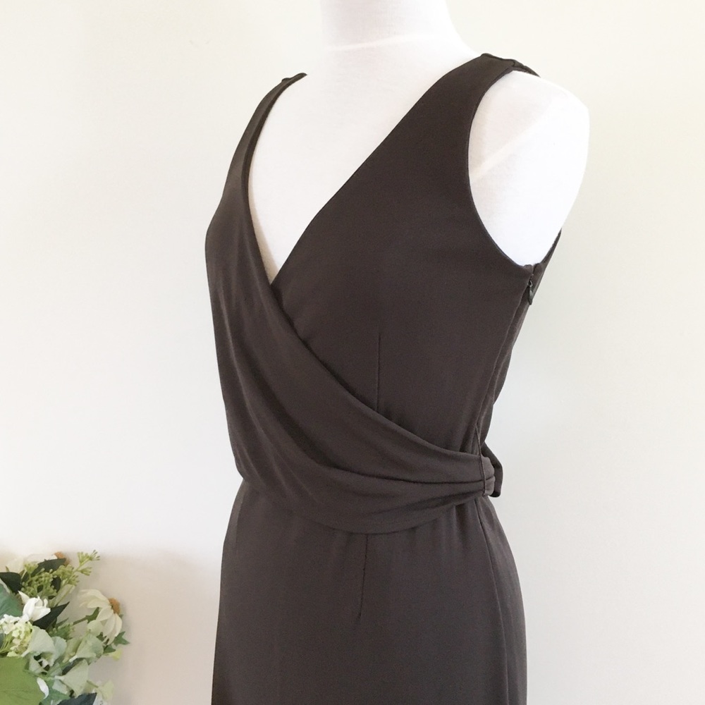 Loft Wrap Front V-Neck Dress
